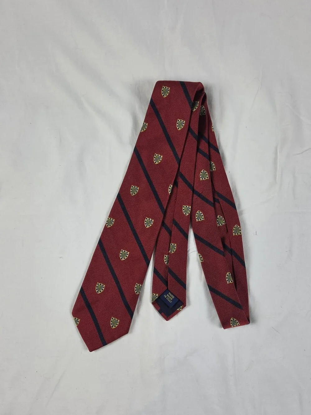 Polo Ralph Lauren Repp Narrow Club Tie Red Stripe Silk